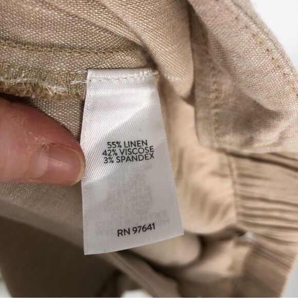J. Jill Linen Stretch Ankle Pants Beige Cream Size Small - Picture 4 of 9